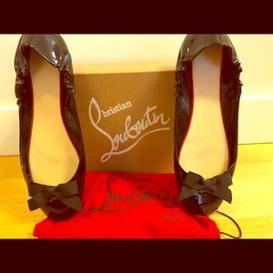 SOLD Christian Louboutin Black Gloriana Flats